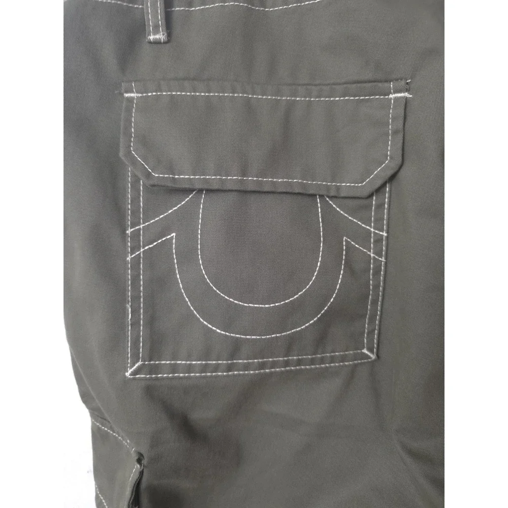 True Religion Cargo Pants Mens Size 36x32 Green Kalamata  Streetwear Stile108335